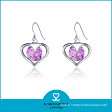 OEM Accepted Heart Shape Silver Earring Jewellery in Stock (E-0167)